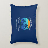 ファミリーネームビーチハウスサンパームツリーズブルー アクセントクッション (正面(垂直))