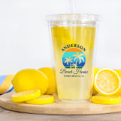 ファミリーネームビーチハウスサンパームツリーズ アクリルタンブラー