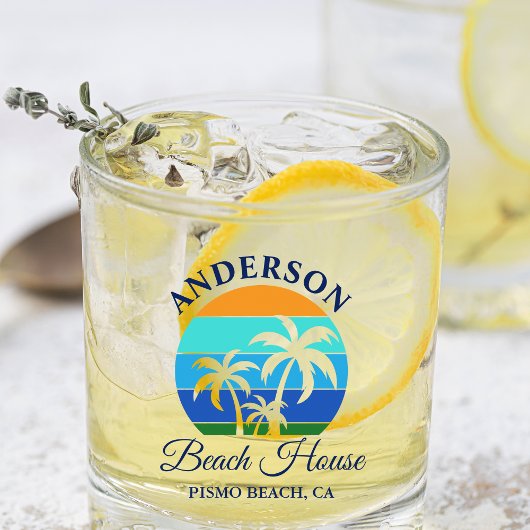 ファミリーネームビーチハウスサンパームツリーズ ウイスキーグラス