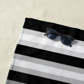 ファミリーネームビーチハウスシーホースいかりネイビーブラック ビーチタオル (インサイチュ)