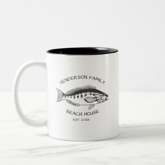 ファミリーネームビーチハウスフィッシュ ツートーンマグカップ (左)