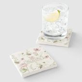 ファミリーネームファームスウィートファームポピーとワイルドフラワー ストーンコースター (横)