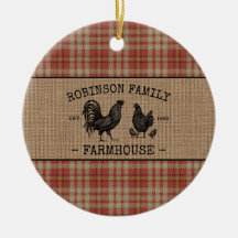 ファミリーネームファームハウスヴィンテージレッドプレイドバーラップ