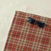 ファミリーネームファームハウスヴィンテージレッドプレイドバーラップ ビーチタオル (インサイチュ)