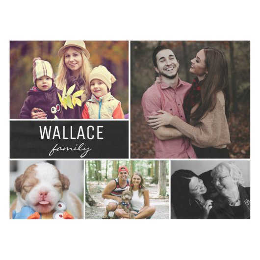 ファミリーネームフォトコラージュ懇親会 テーブルクロス (正面(横))