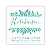 ファミリーネームボタニカルハンド書差出人住所 セルフインキングスタンプ (デザイン)