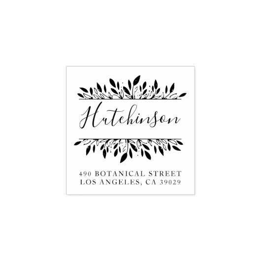 ファミリーネームボタニカルハンド書差出人住所 ラバースタンプ (インプリント)