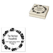 ファミリーネームモダンハウスリース差出人住所 ラバースタンプ (押印)