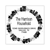 ファミリーネームモダンハウスリース差出人住所 ラバースタンプ (インプリント)