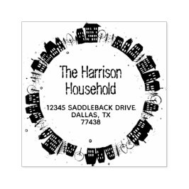 ファミリーネームモダンハウスリース差出人住所 ラバースタンプ