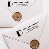 ファミリーネームモノグラムイニシャル差出人住所 セルフインキングスタンプ