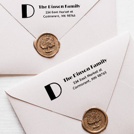 ファミリーネームモノグラムイニシャル差出人住所 セルフインキングスタンプ