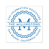 ファミリーネームモノグラムカスタム差出人住所 セルフインキングスタンプ (デザイン)