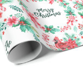 ファミリーネームモノグラムクリスマスリース ラッピングペーパー (ロールコーナー)
