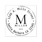 ファミリーネームモノグラムサークル差出人住所 セルフインキングスタンプ (デザイン)