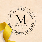 ファミリーネームモノグラムサークル差出人住所 セルフインキングスタンプ