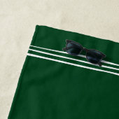 ファミリーネームレイクハウスツリーズフォレストグリーンホワイト ビーチタオル (インサイチュ)