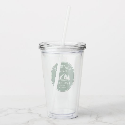 ファミリーネームレイクハウスツリーズフォレストグリーン アクリルタンブラー (裏面)