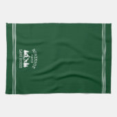 ファミリーネームレイクハウスツリーズフォレストグリーン キッチンタオル (横)