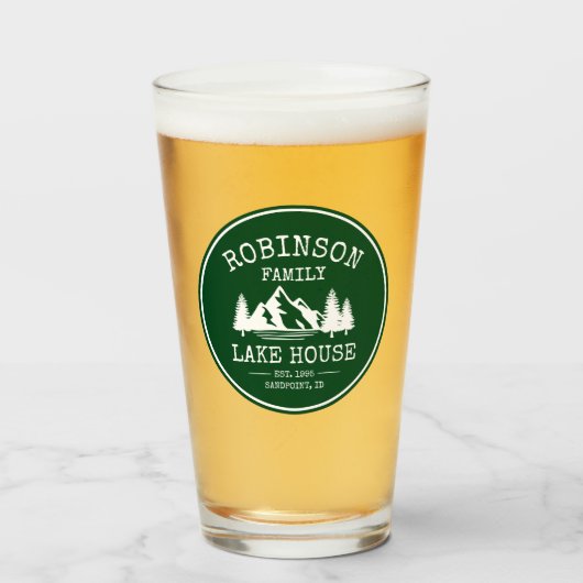 ファミリーネームレイクハウスツリーズフォレストグリーン タンブラーグラス (ドリンク正面)