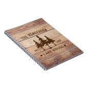 ファミリーネームレイクハウスパインツリーウッドパーソナライズされた ノートブック (右側)