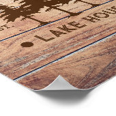 ファミリーネームレイクハウスパインツリーウッドパーソナライズされた ポスター (角)