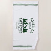 ファミリーネームレイクハウスフォレストグリーンツリーズホワイト ビーチタオル (正面)