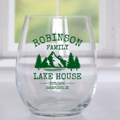 ファミリーネームレイクハウスフォレストグリーンツリーズ ステムなしワイングラス