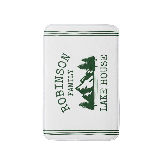 ファミリーネームレイクハウスフォレストグリーンツリーズ バスマット (正面縦)