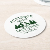 ファミリーネームレイクハウスフォレストグリーンツリーズ ラウンドペーパーコースター (アングル)