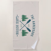 ファミリーネームレイクハウス素朴オアーズパインツリー ビーチタオル (正面)