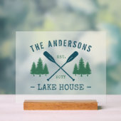 ファミリーネームレイクハウス素朴オール松木 アクリルサイン (ニュートラル)