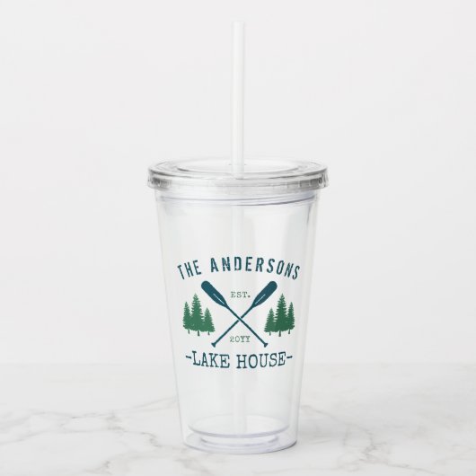 ファミリーネームレイクハウス素朴オール松木 アクリルタンブラー (正面)