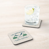 ファミリーネームレイクハウス素朴オール松木 コースター (右側)