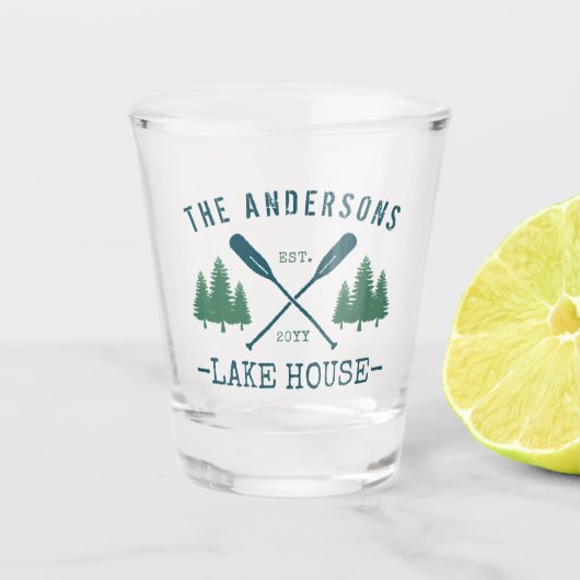ファミリーネームレイクハウス素朴オール松木 ショットグラス (正面)