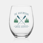 ファミリーネームレイクハウス素朴オール松木 ステムなしワイングラス (正面)