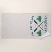 ファミリーネームレイクハウス素朴オール松木 ビーチタオル (正面)