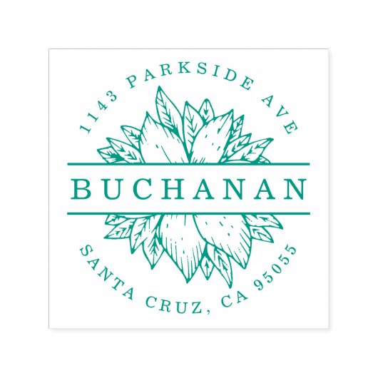 ファミリーネーム丸植物学差出人住所 セルフインキングスタンプ (デザイン)