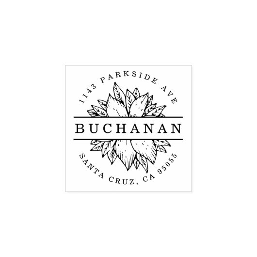 ファミリーネーム丸植物学差出人住所 ラバースタンプ (インプリント)