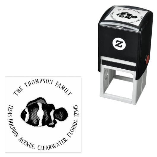 ファミリーネーム差出人住所熱帯魚 セルフインキングスタンプ (インサイチュ)
