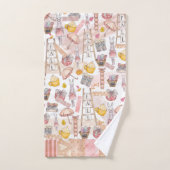 ファミリーネーム秋の水の色秋 バスタオルセット (ハンドタオル)