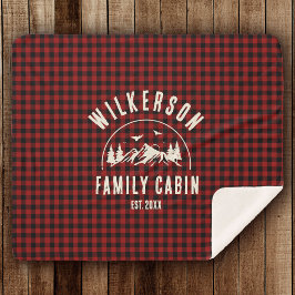 ファミリーネーム素朴キャビンコテージレトロレッドプレイド シェルパブランケット