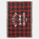 ファミリーネーム素朴キャビンコテージレトロレッドプレイド スローブランケット (正面縦)