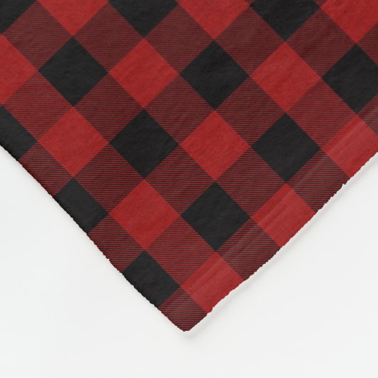 ファミリーネーム素朴キャビンコテージレトロレッドプレイド フリースブランケット (角)
