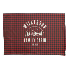 ファミリーネーム素朴キャビンコテージレトロレッドプレイド 枕カバー