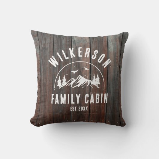 ファミリーネーム素朴キャビンコテージロッジレトロ クッション (正面)