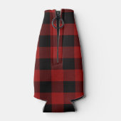 ファミリーネーム素朴キャビンレイクハウスレッドプレイド ボトルクーラー (裏面)