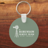 ファミリーネーム素朴ファームウィンドミルセージグリーン キーホルダー (正面)