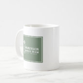 ファミリーネーム素朴ファームウィンドミルセージグリーン コーヒーマグカップ (正面左)