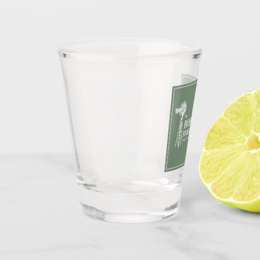 ファミリーネーム素朴ファームウィンドミルセージグリーン ショットグラス (左)